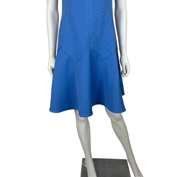 Vintage 70s Mod Dress Womens Medium Periwinkle Blue Polyester Dropwaist Shift - Picture 5 of 10